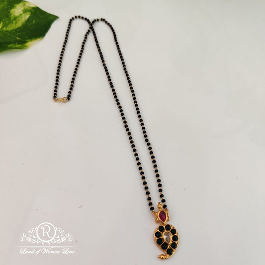 pendant simple and cute black beads ã¢å“â¨with fixed pendant 24"-rch524 92.5 silver ramala jewelry / ramala collections