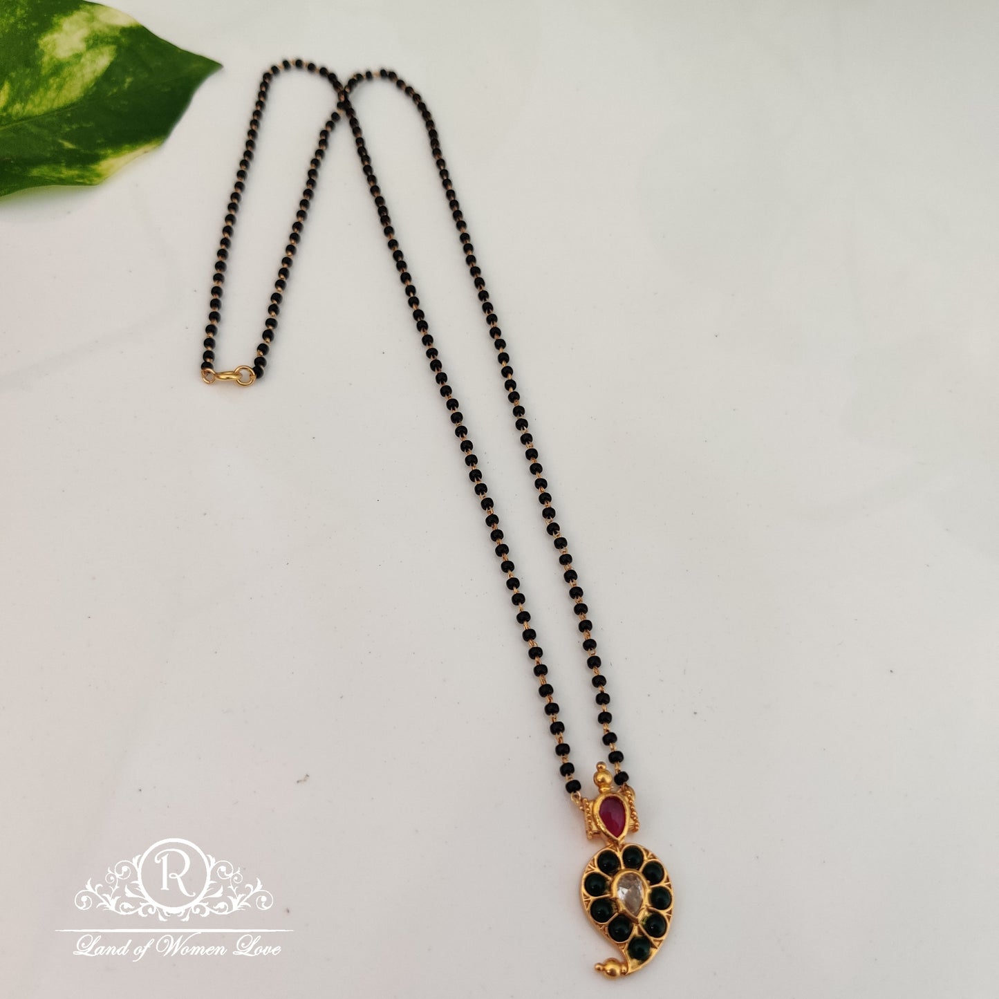 pendant simple and cute black beads ã¢å“â¨with fixed pendant 24"-rch524 92.5 silver ramala jewelry / ramala collections