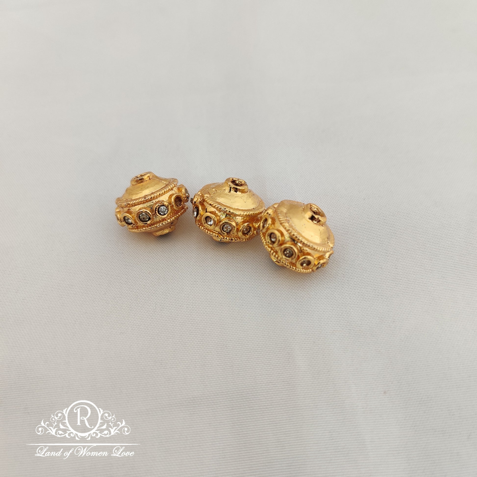 beautiful gold balls with white stone -rch424 92.5 silver ramala jewelry / ramala collections