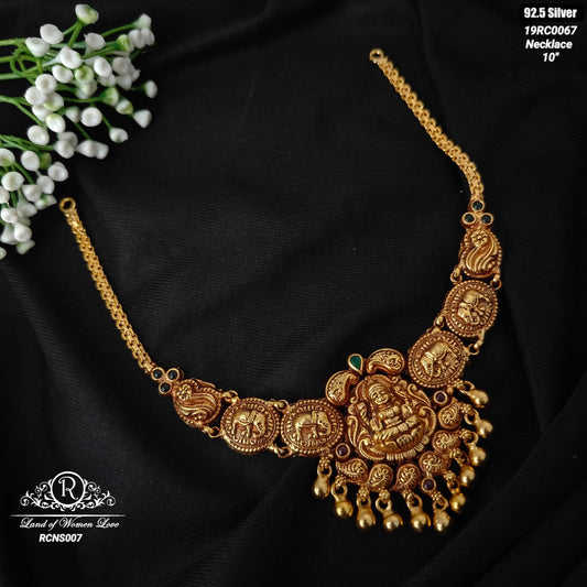 pendant silver simple and cute lakshmi devi design chocker pendant-rcns007 92.5 silver ramala jewelry / ramala collections