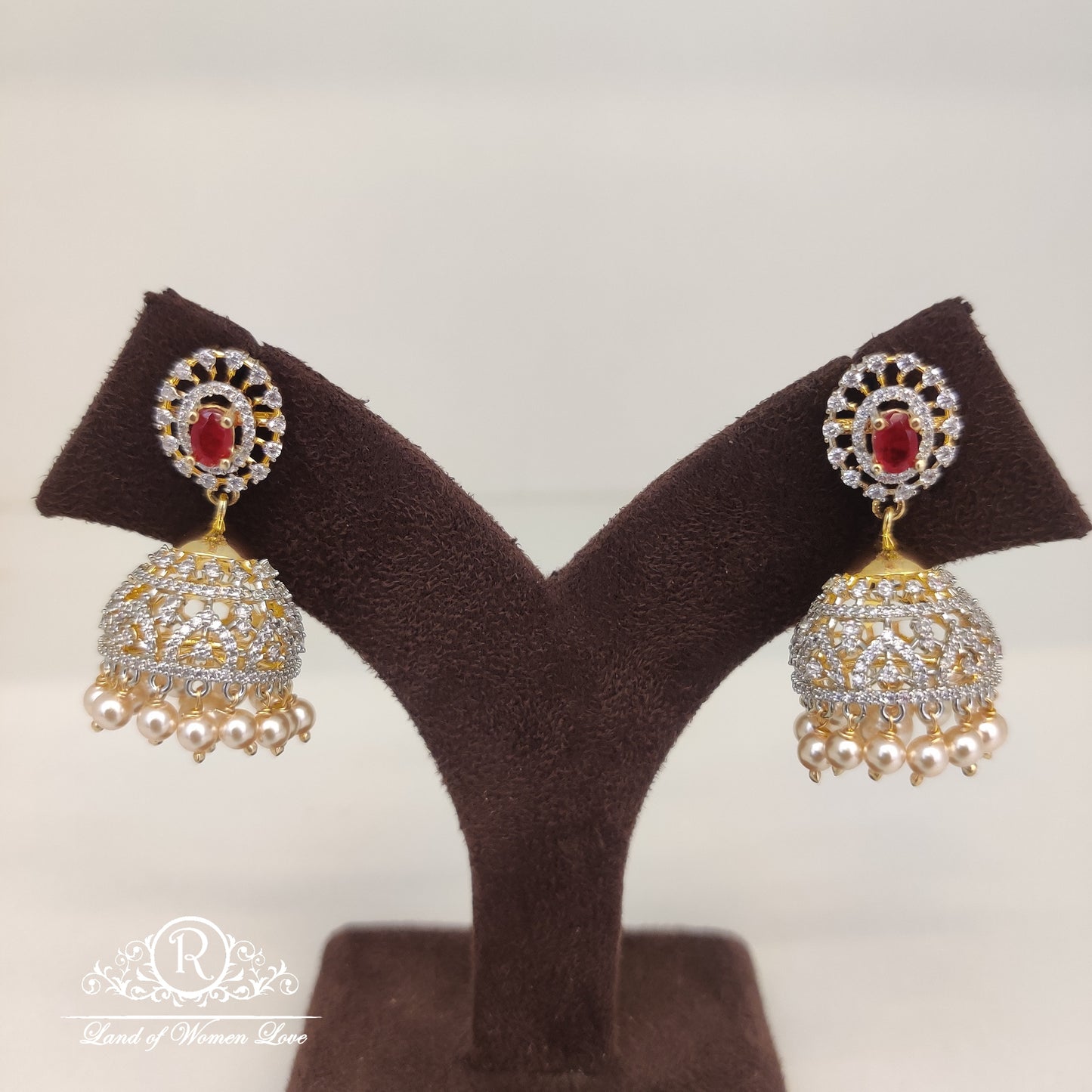 diamond finishing silver jhumkas-rc85-90cp013 92.5 silver ramala jewelry / ramala collections