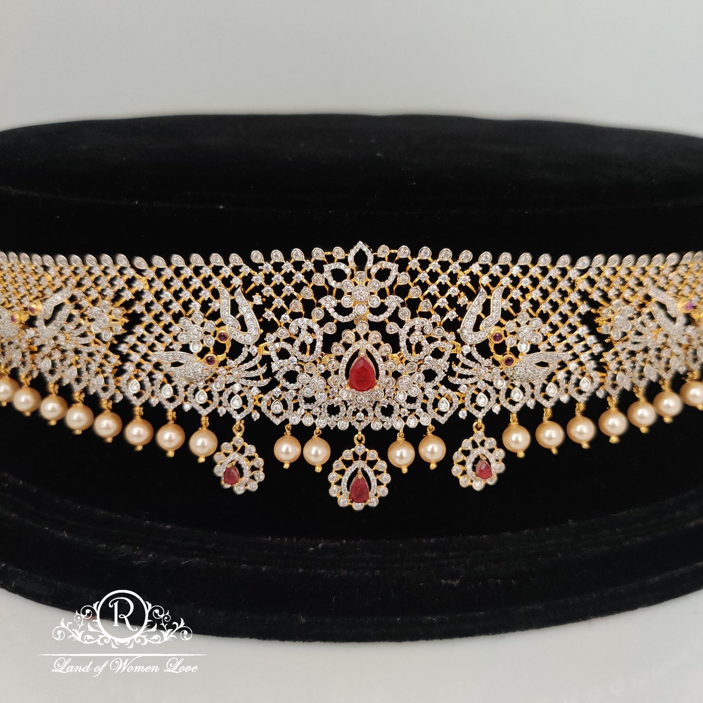 Beautiful Diamond finishing Silver Vaddanam-RC85-90CP033