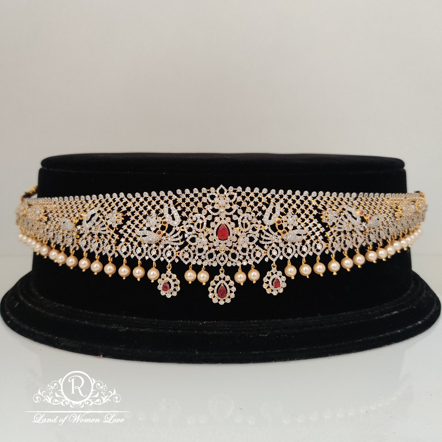 beautiful diamond finishing silver vaddanam-rc85-90cp033 92.5 silver ramala jewelry / ramala collections