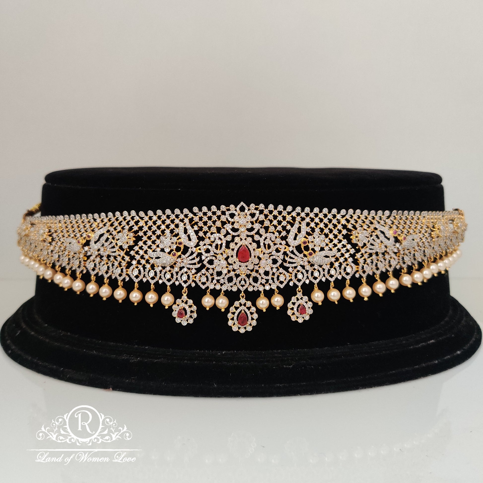 beautiful diamond finishing silver vaddanam-rc85-90cp033 92.5 silver ramala jewelry / ramala collections