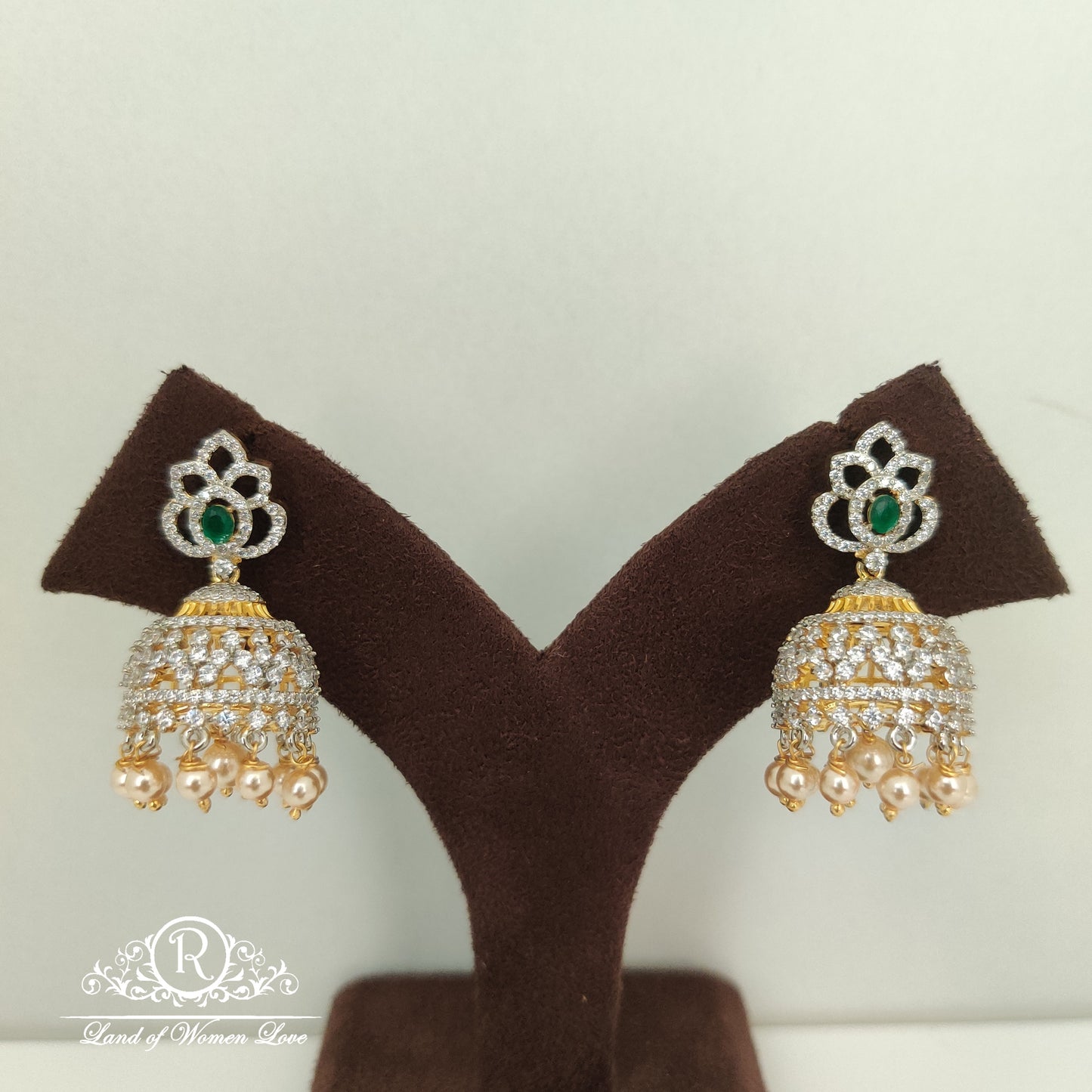 diamond finishing silver jhumkas-rc85-90cp018 92.5 silver ramala jewelry / ramala collections