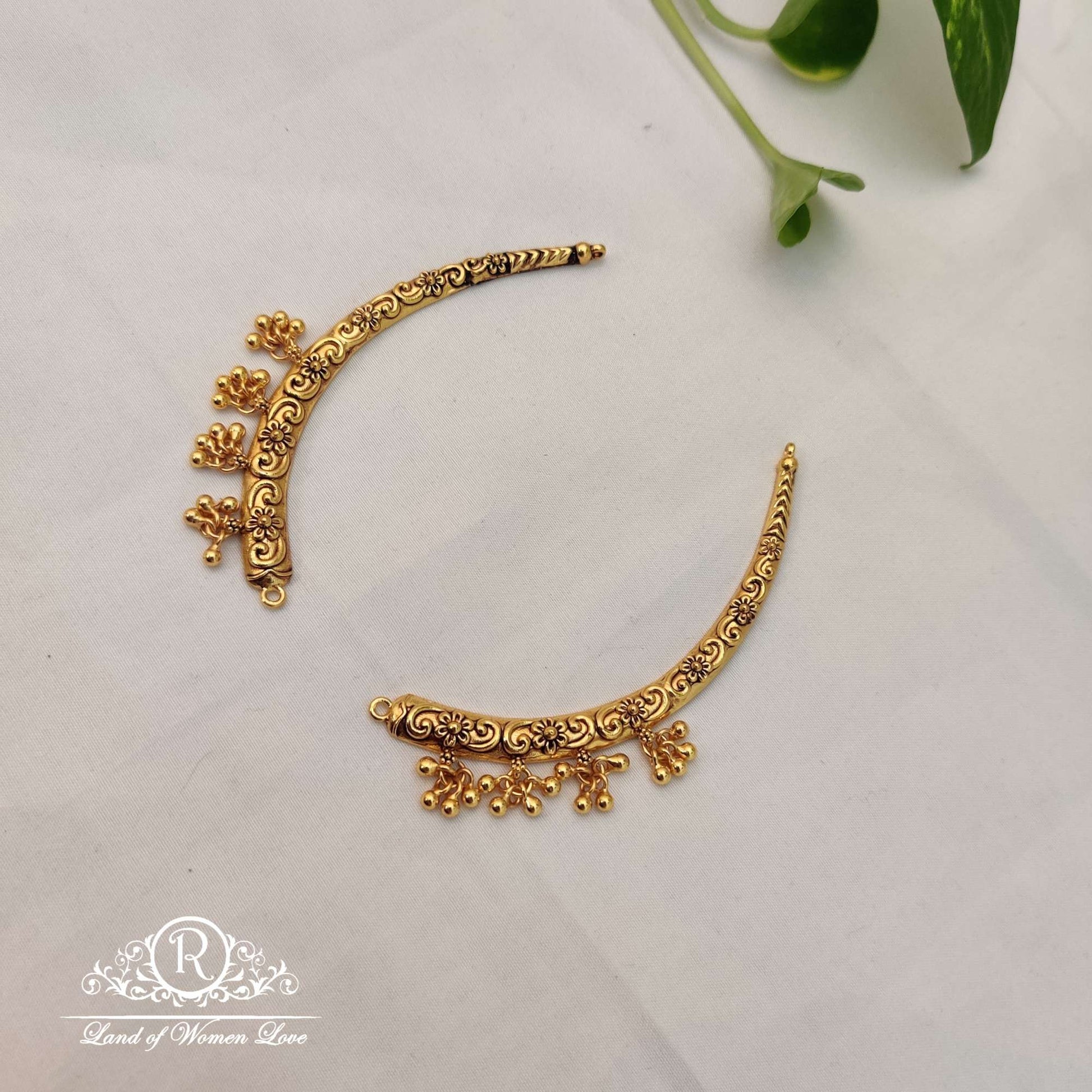 necklace 92.5 silver kanti with gold balls hangings with 22k gold coating - rct06 92.5 silver ramala jewelry / ramala collections