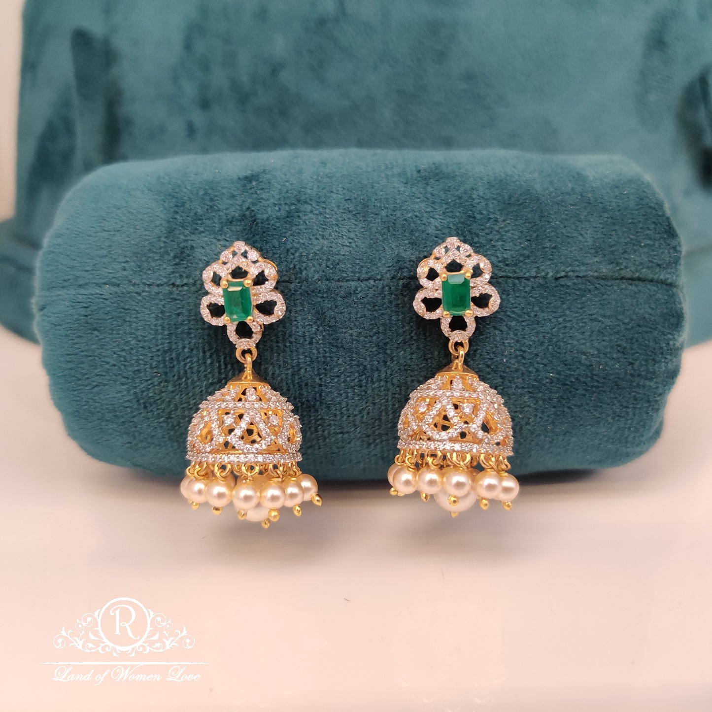 diamond finishing silver jhumkas-rccp232 92.5 silver ramala jewelry / ramala collections