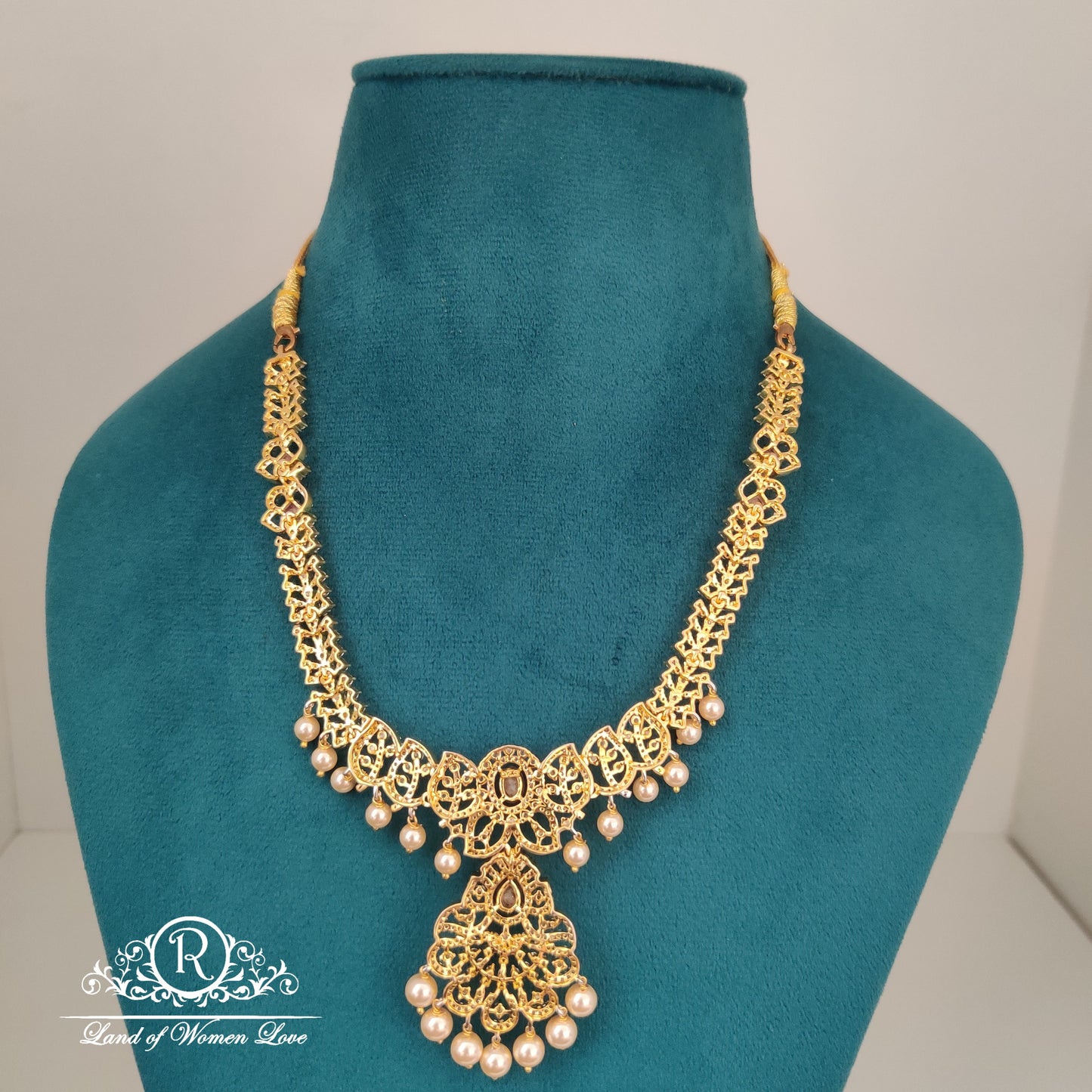 Diamond finishing Silver Necklace-RC85-90CP06