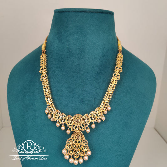 Diamond finishing Silver Necklace-RC85-90CP06