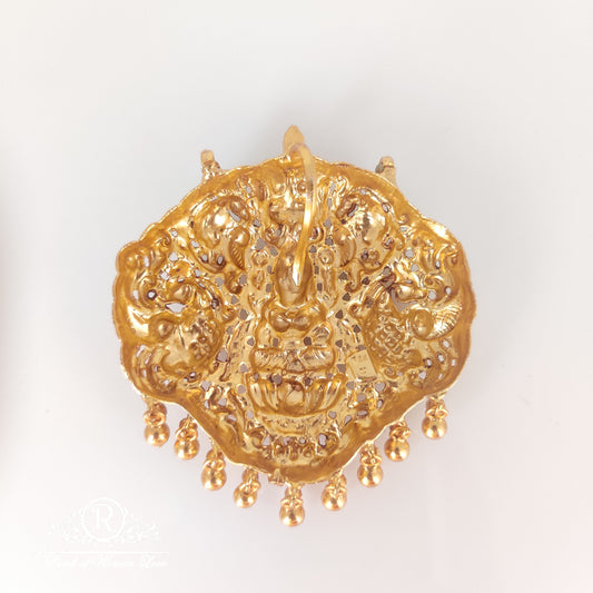 Lakshmi Devi design Silver Pendant 3.5"-RCJR582