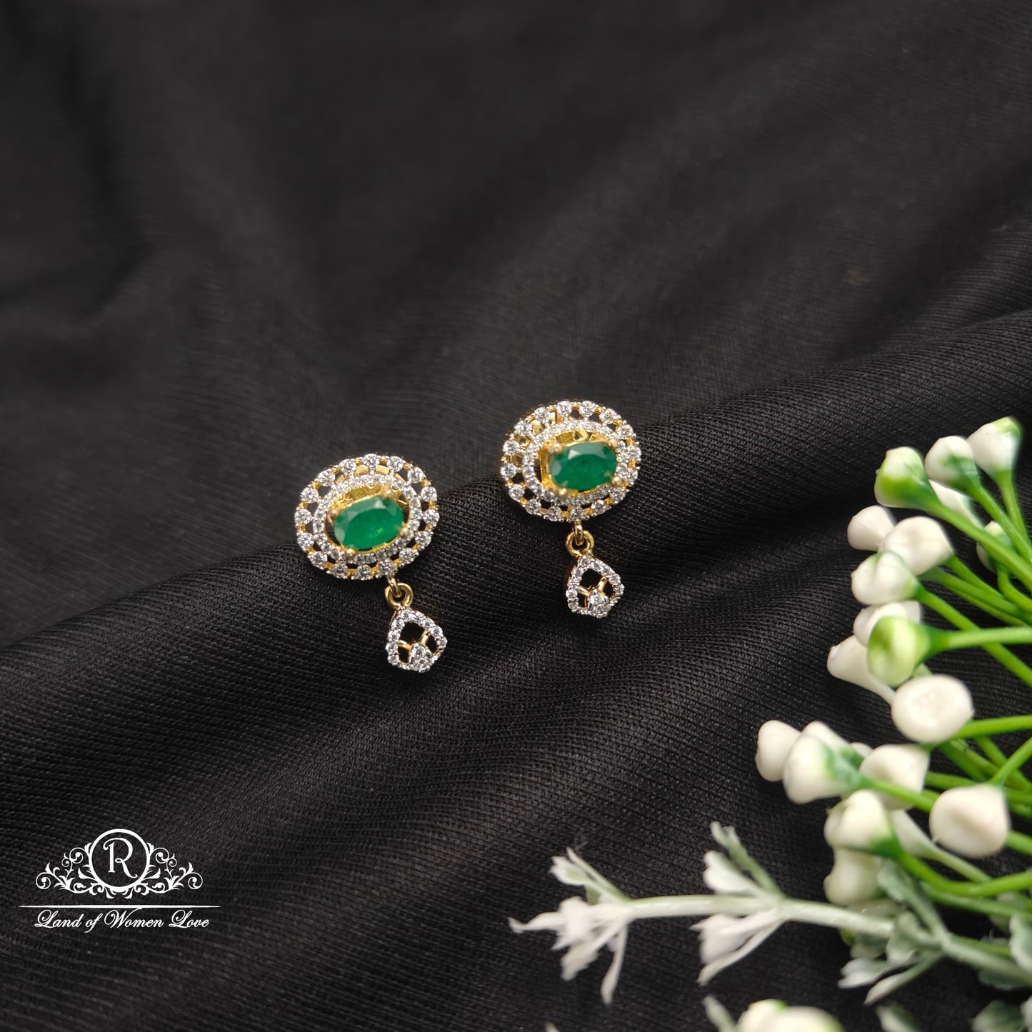 drop diamond finishing silver earrings 92.5 silver ramala jewelry / ramala collections