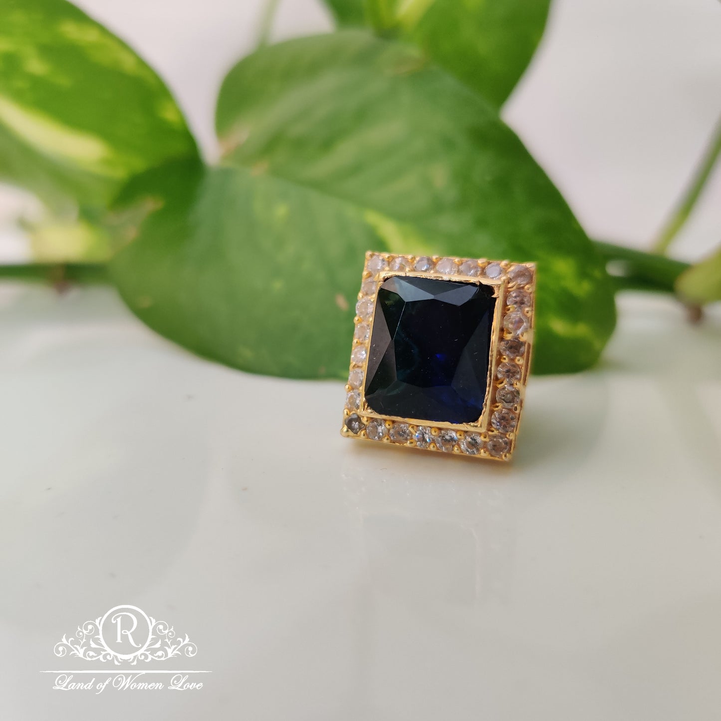 simple and cute silver ã¢å“â¨side lockets with blue stone ã°å¸â€™â«-rch534 92.5 silver ramala jewelry / ramala collections