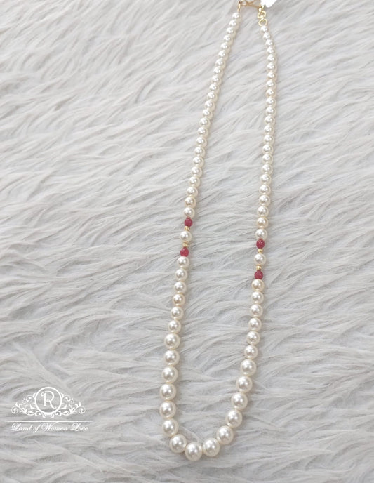 92.5 Silver Jewelry Pearls Mala 20"RCKB01