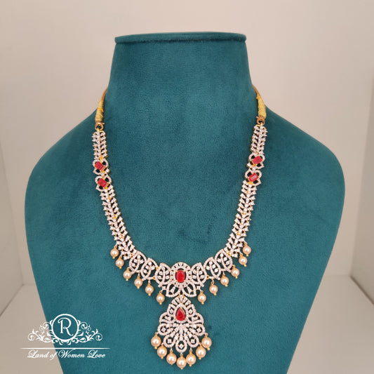 earrings diamond finishing silver necklace-rc85-90cp06 92.5 silver ramala jewelry / ramala collections