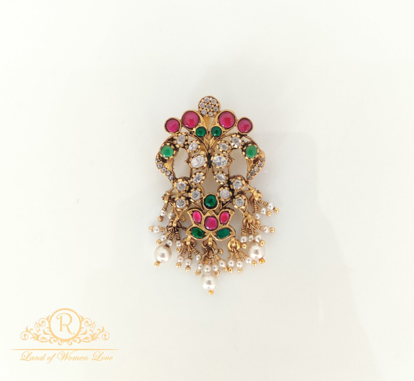 pendant beautiful kundan silver pendant-rc85-105cp01 kundan 92.5 silver ramala jewelry / ramala collections