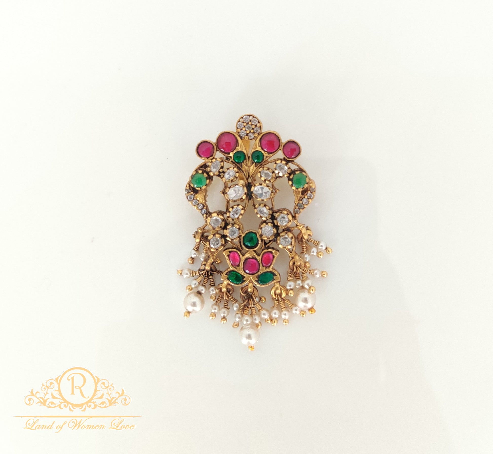 pendant beautiful kundan silver pendant-rc85-105cp01 kundan 92.5 silver ramala jewelry / ramala collections