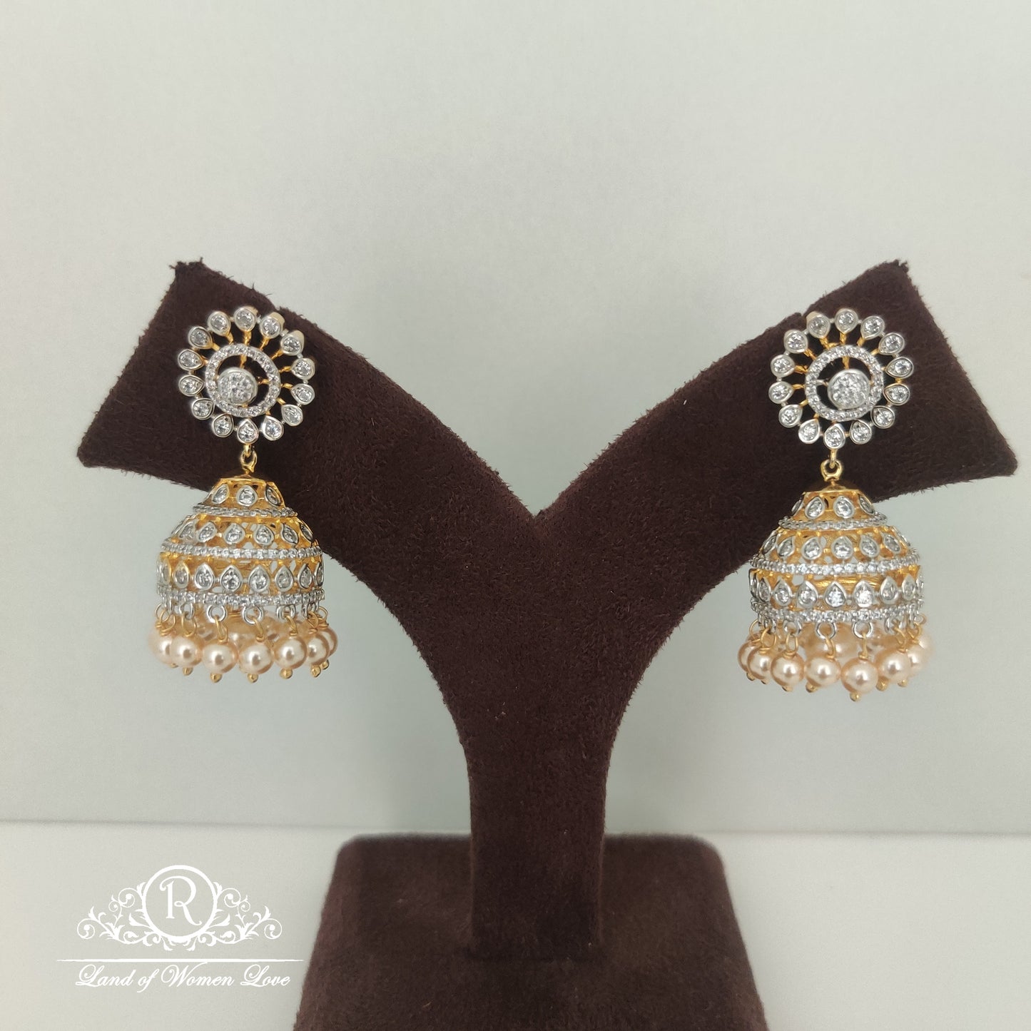 diamond finishing silver jhumkas-rc85-90cp012 92.5 silver ramala jewelry / ramala collections