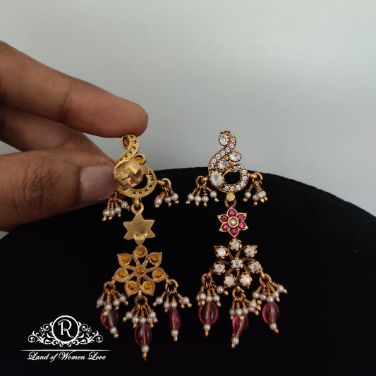 White stones Silver Earrings-RC85-105CP13