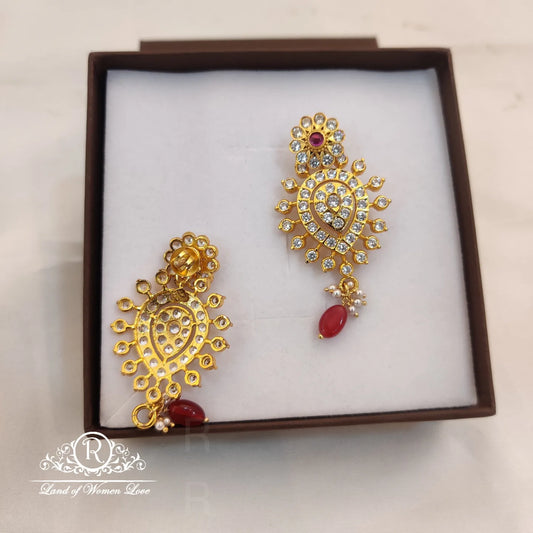 Silver flower  design earrings -RCJR357