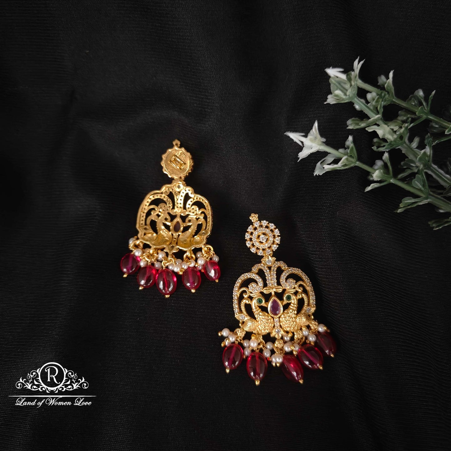 Peacock design Silver Earrings-RCM982