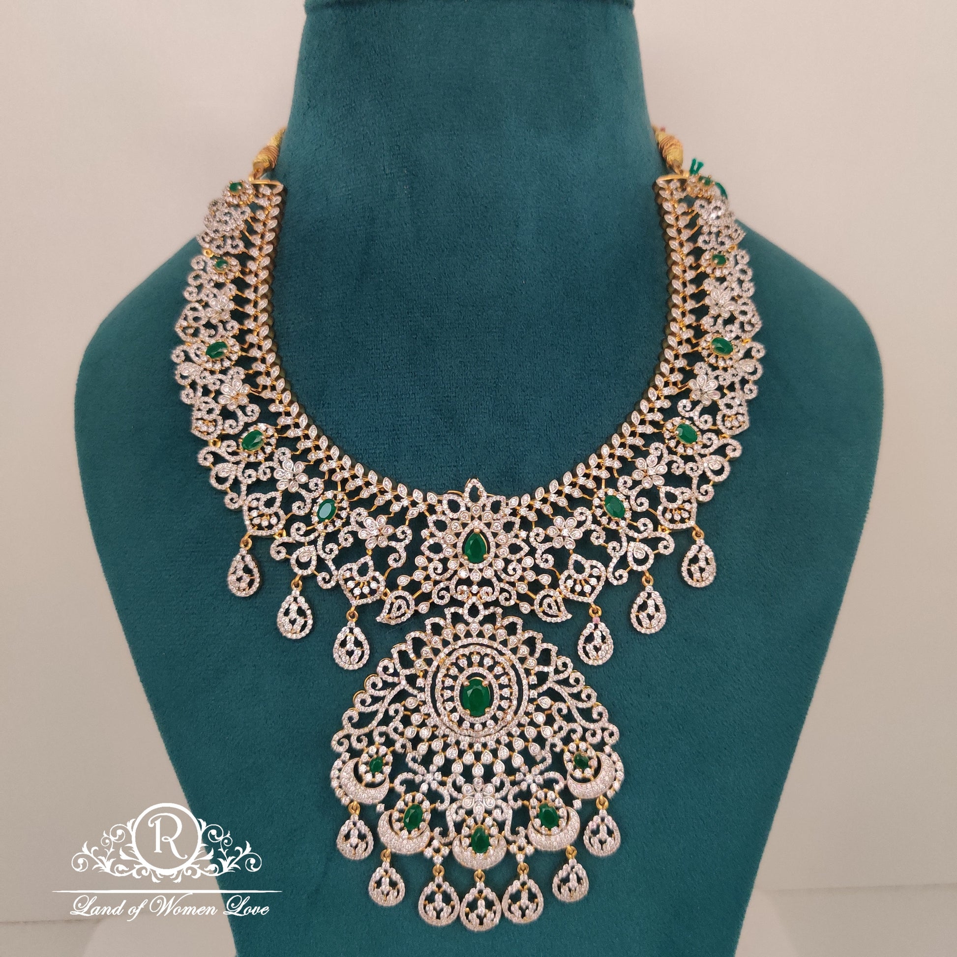 drop diamond finishing silver necklace-rccp223 92.5 silver ramala jewelry / ramala collections