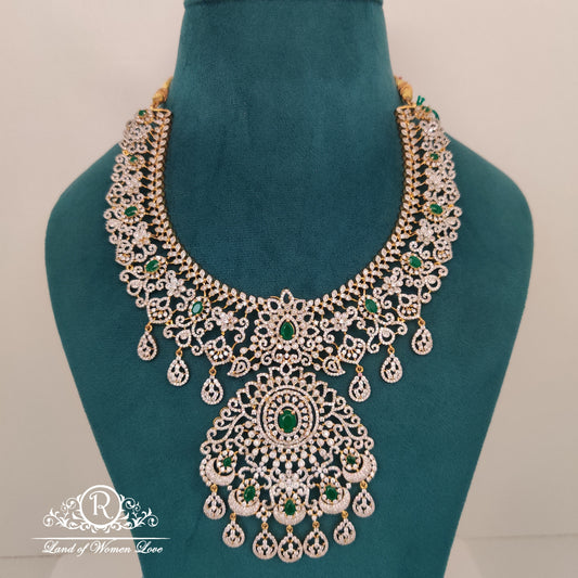 drop diamond finishing silver necklace-rccp223 92.5 silver ramala jewelry / ramala collections