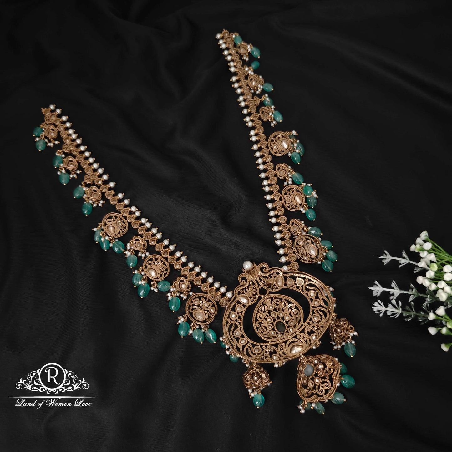 Silver Victorian Moissanite Peacock Haram Design-RCZ31