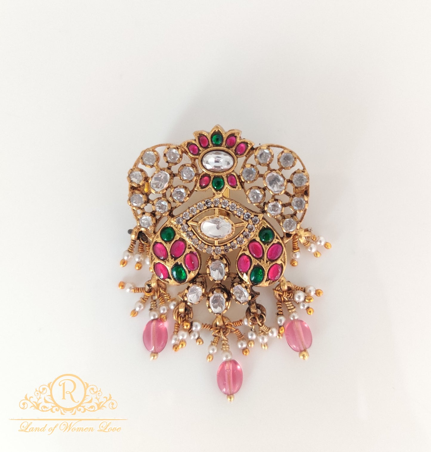 pendant kundans silver pendant-rc85-105cp08 92.5 silver ramala jewelry / ramala collections