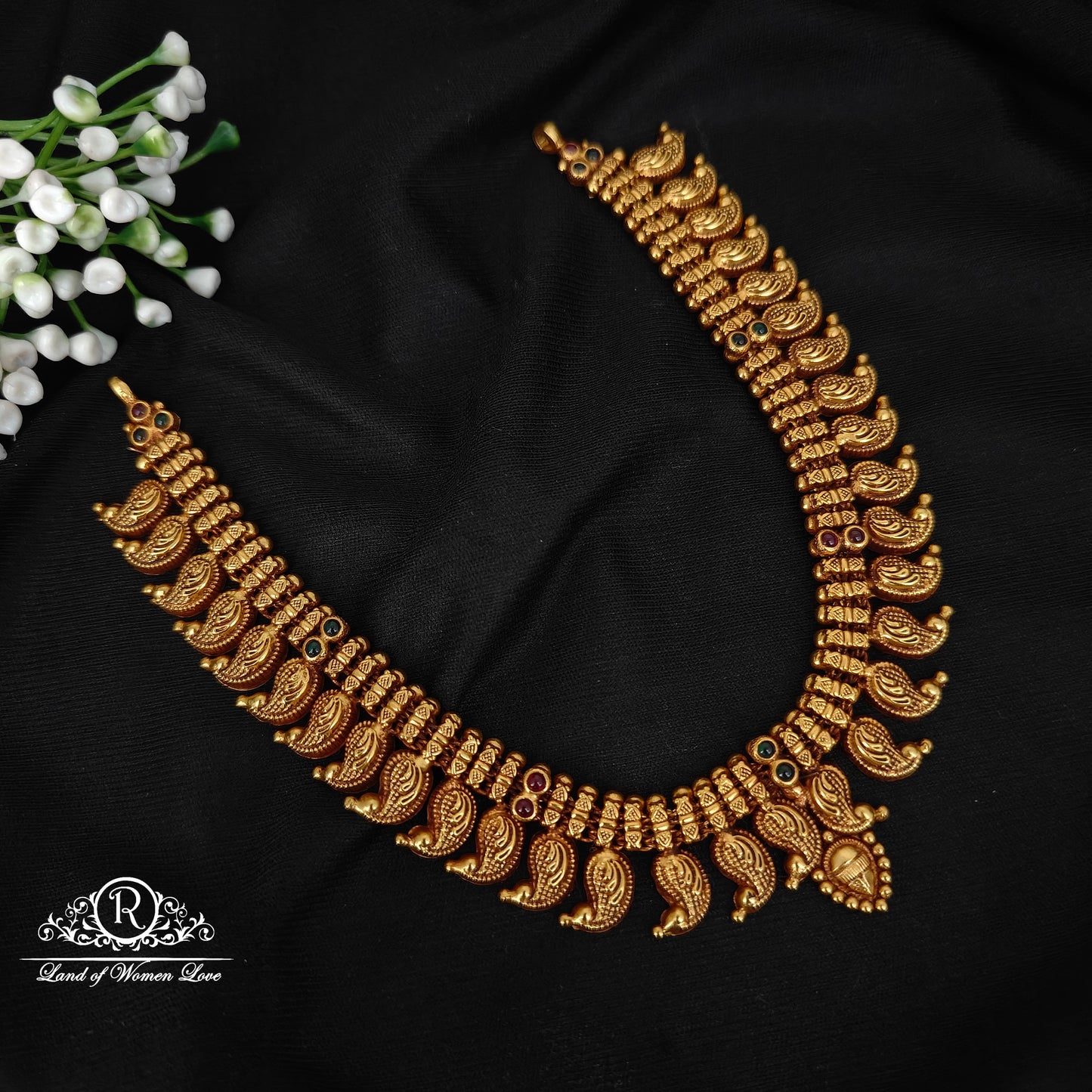 necklace silver beautiful mango design haram-rcns003 92.5 silver ramala jewelry / ramala collections