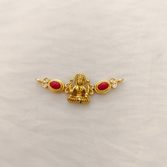 Silver Lakshmi Devi coral locket -RCM594