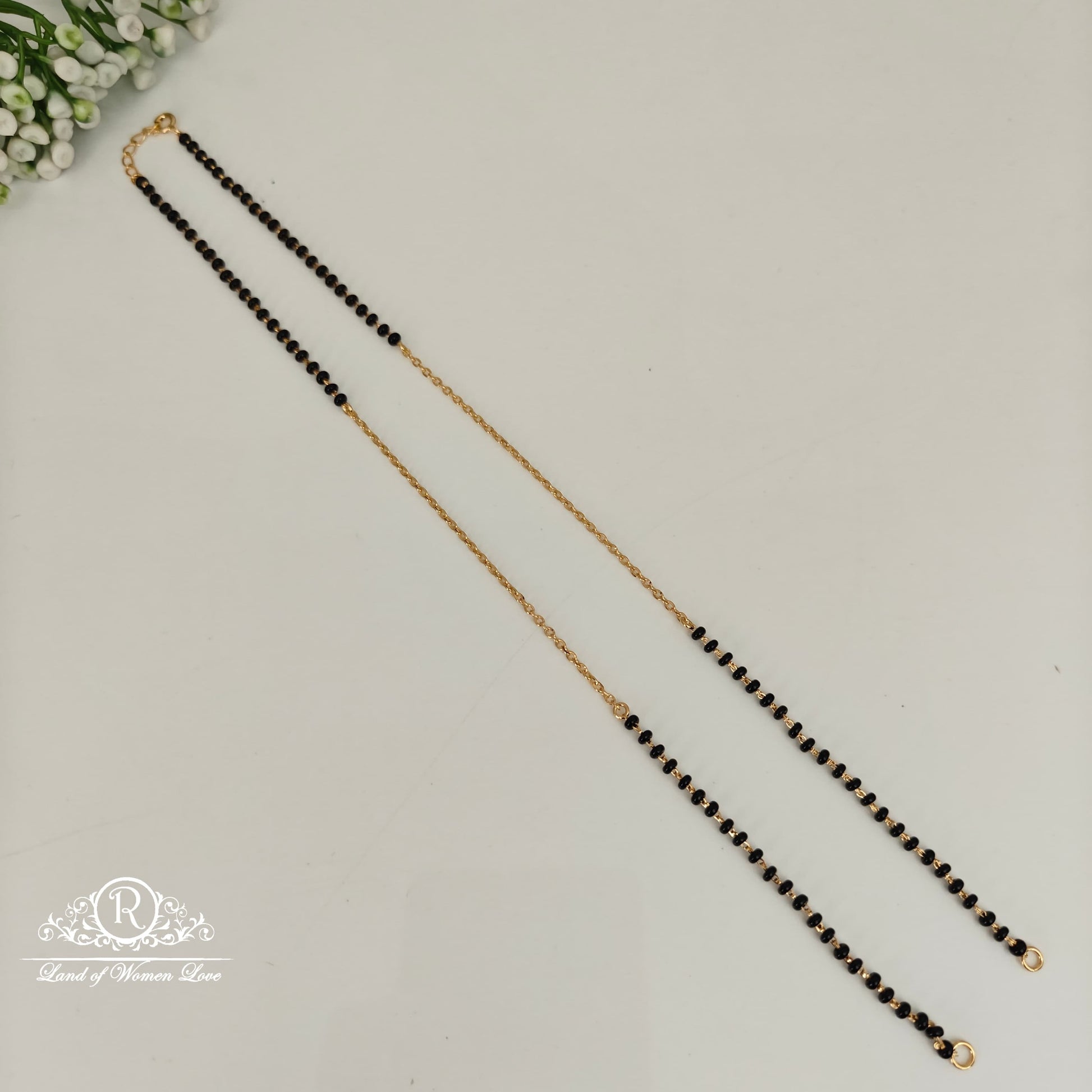 92.5 silver simple and cute black beads 92.5 silver ramala jewelry / ramala collections
