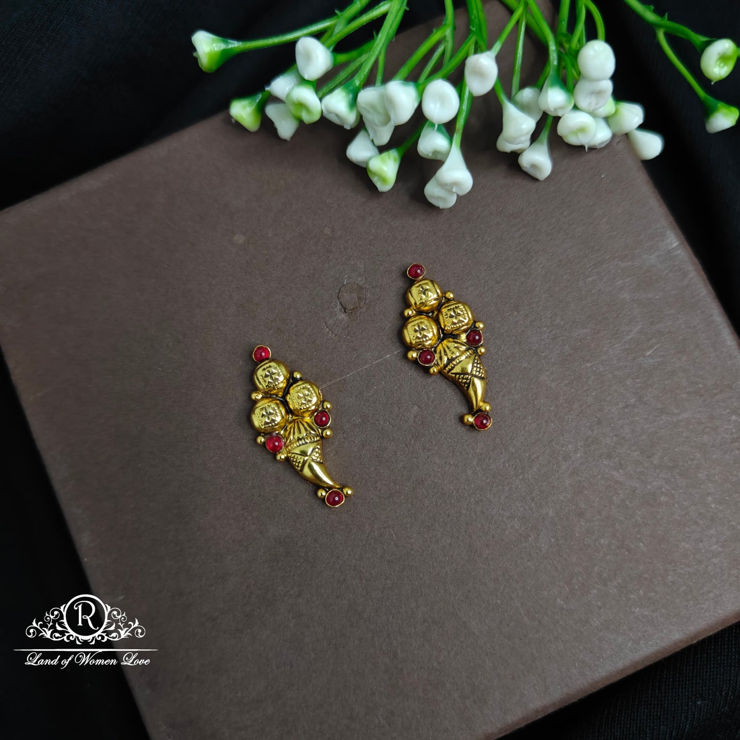 earrings silver earrings ruby 92.5 silver ramala jewelry / ramala collections