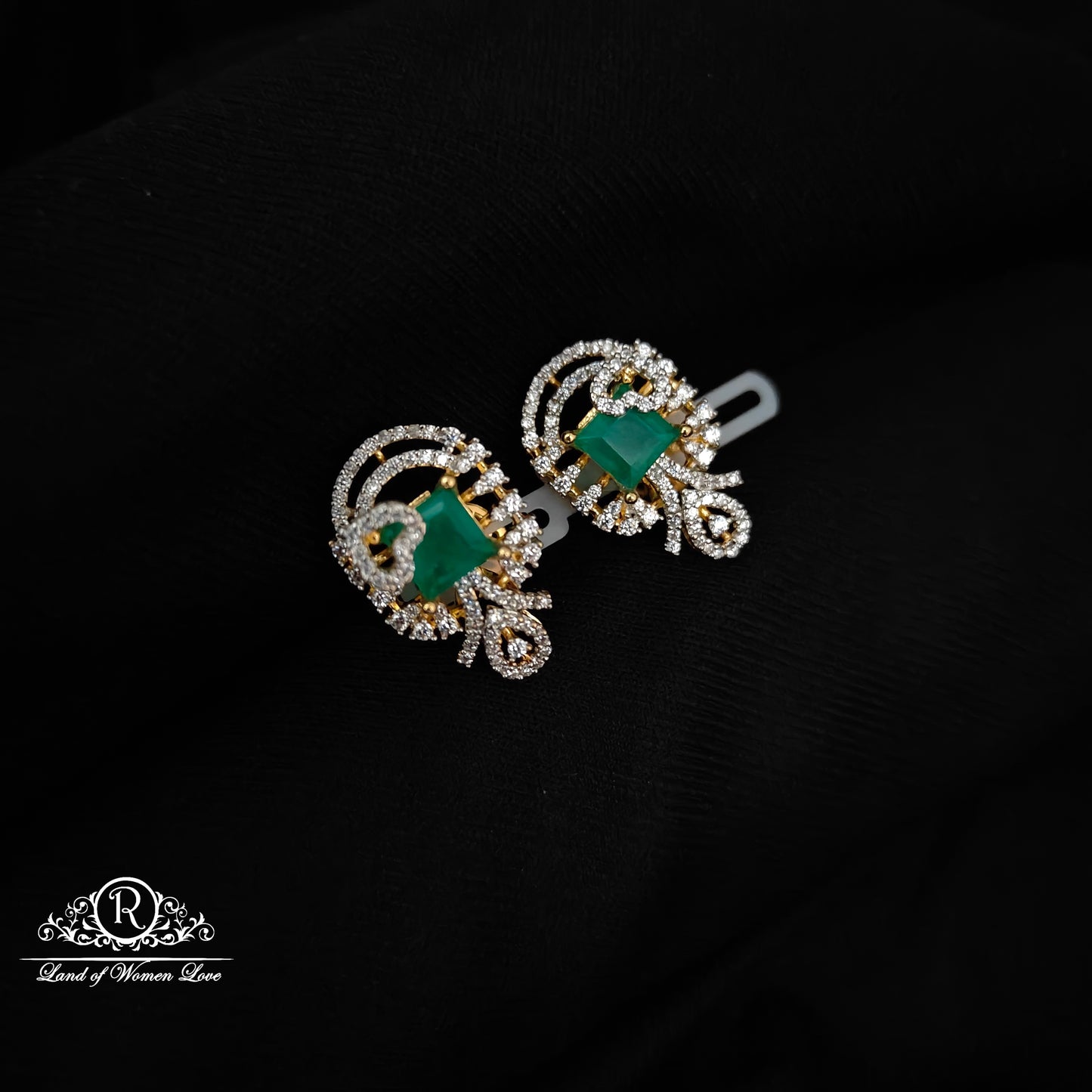 earrings silver cz- stone earrings cz 92.5 silver ramala jewelry / ramala collections