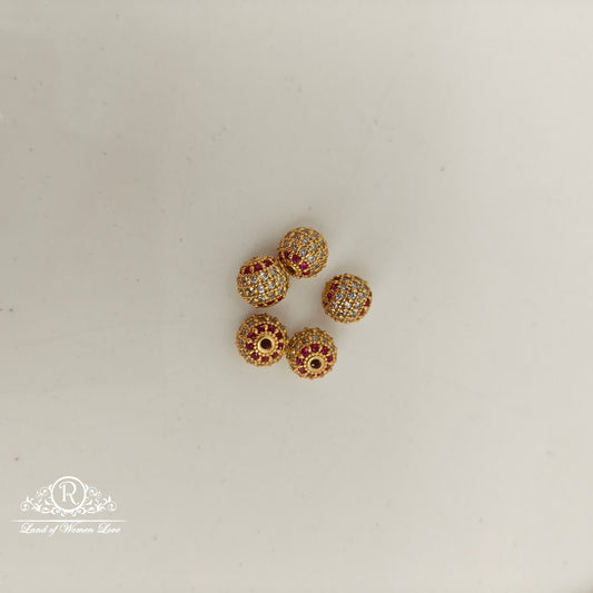 92.5 silver simple and cute cz balls - rcm1361 cz 92.5 silver ramala jewelry / ramala collections