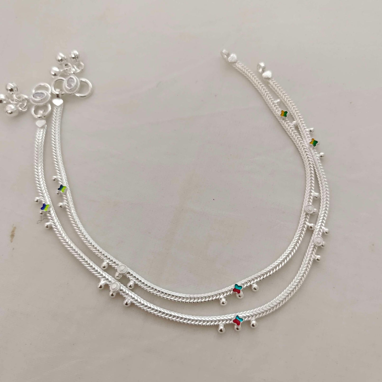 silver anklets -rcbe17 92.5 silver ramala jewelry / ramala collections