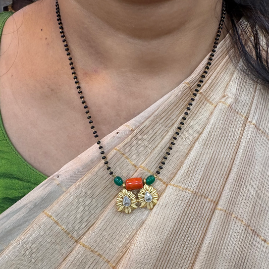 chain silver black beads chain -rch417 92.5 silver ramala jewelry / ramala collections