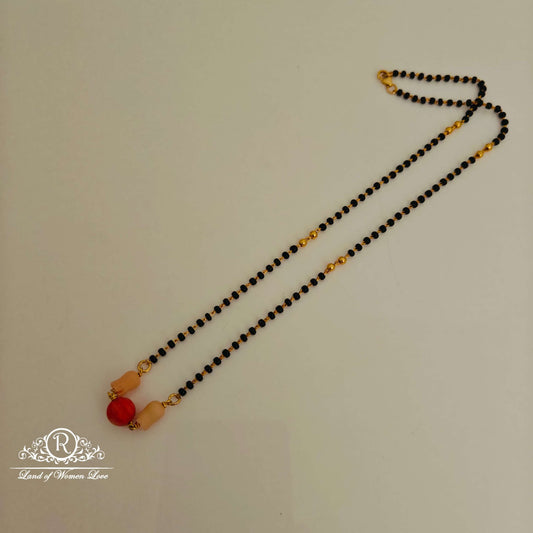 simple and cute silver black beads with tulips and pumpkin beads -rch646 92.5 silver ramala jewelry / ramala collections