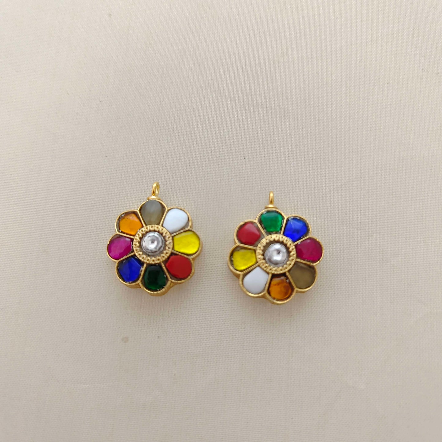 Silver kundan navaratna pendant -RCD265