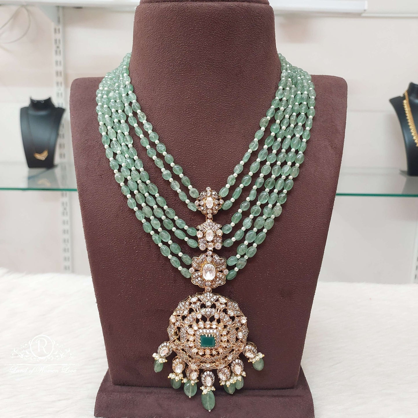 Silver Real Beads Rani Haram Victoria Locket-S791