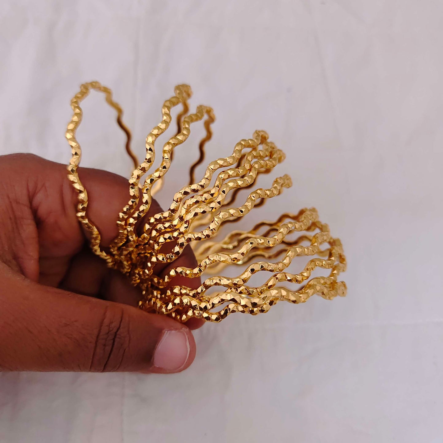 Silver base gold polish bangles-RCK139