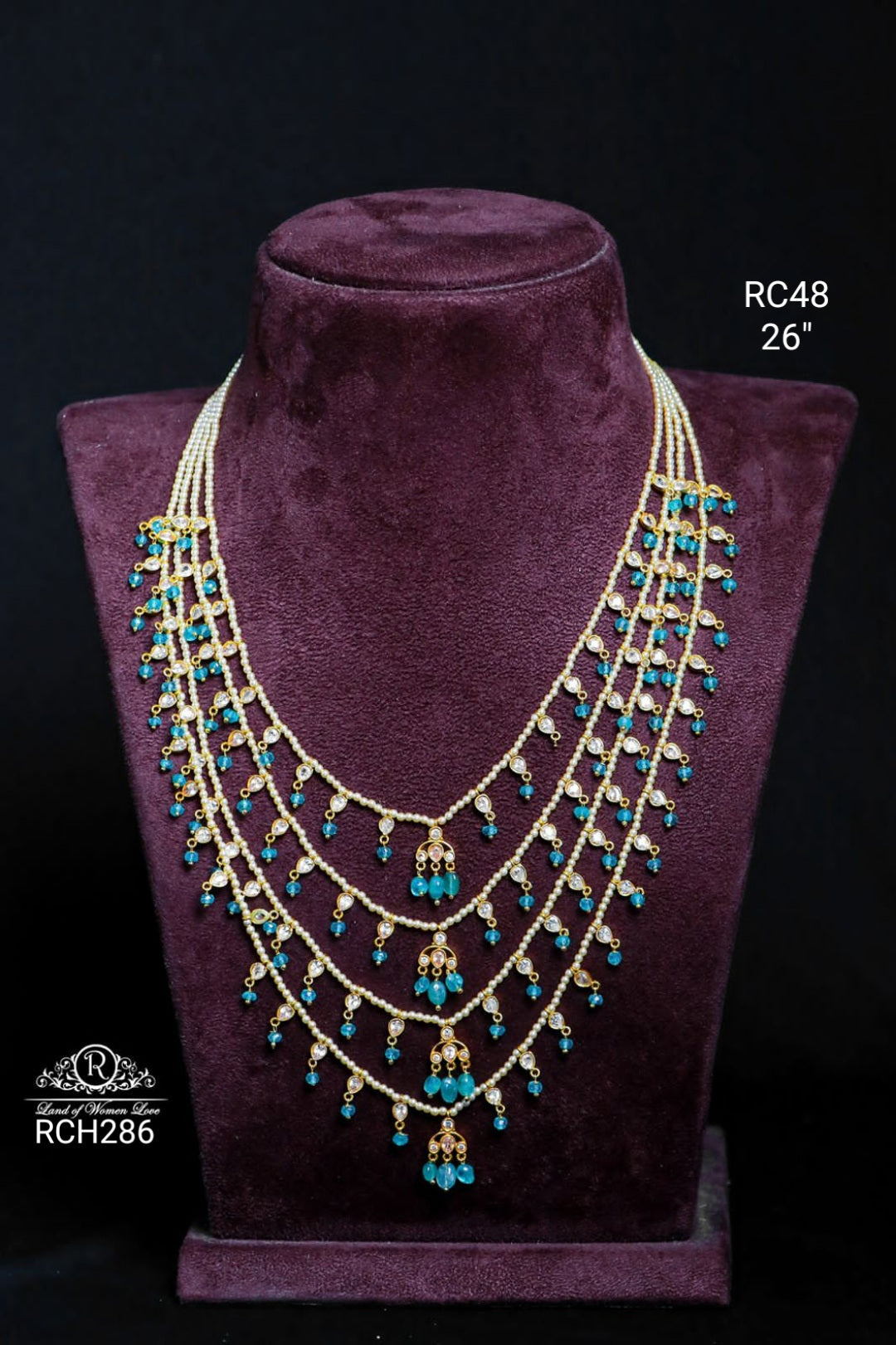 haram silver base gold polish rani haram 4 lines-rch286 92.5 silver ramala jewelry / ramala collections