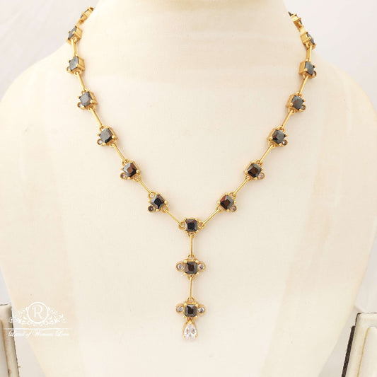 necklace silver black stones design necklace-a038 92.5 silver ramala jewelry / ramala collections