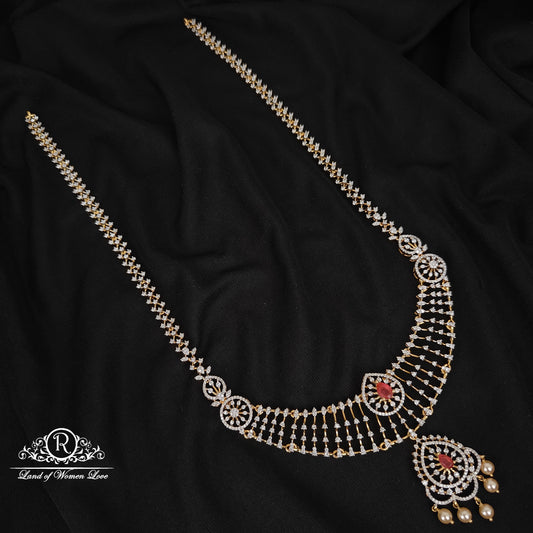 92.5 silver simple and Cute haram with earrings - RCM1167