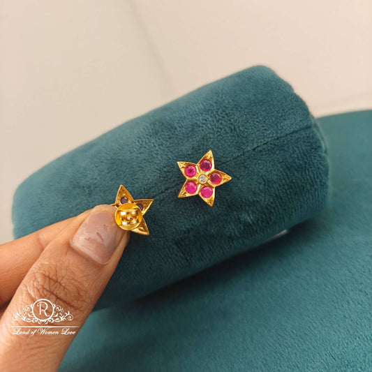 Flower design Silver Studs-RC94-60M077