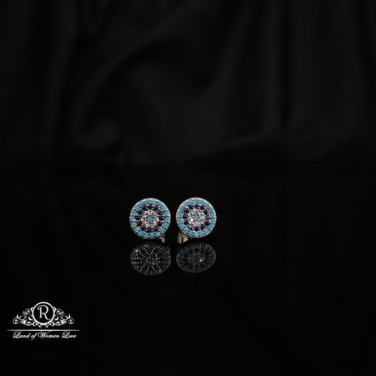 stud silver blue stone earrings -rchs38 92.5 silver ramala jewelry / ramala collections