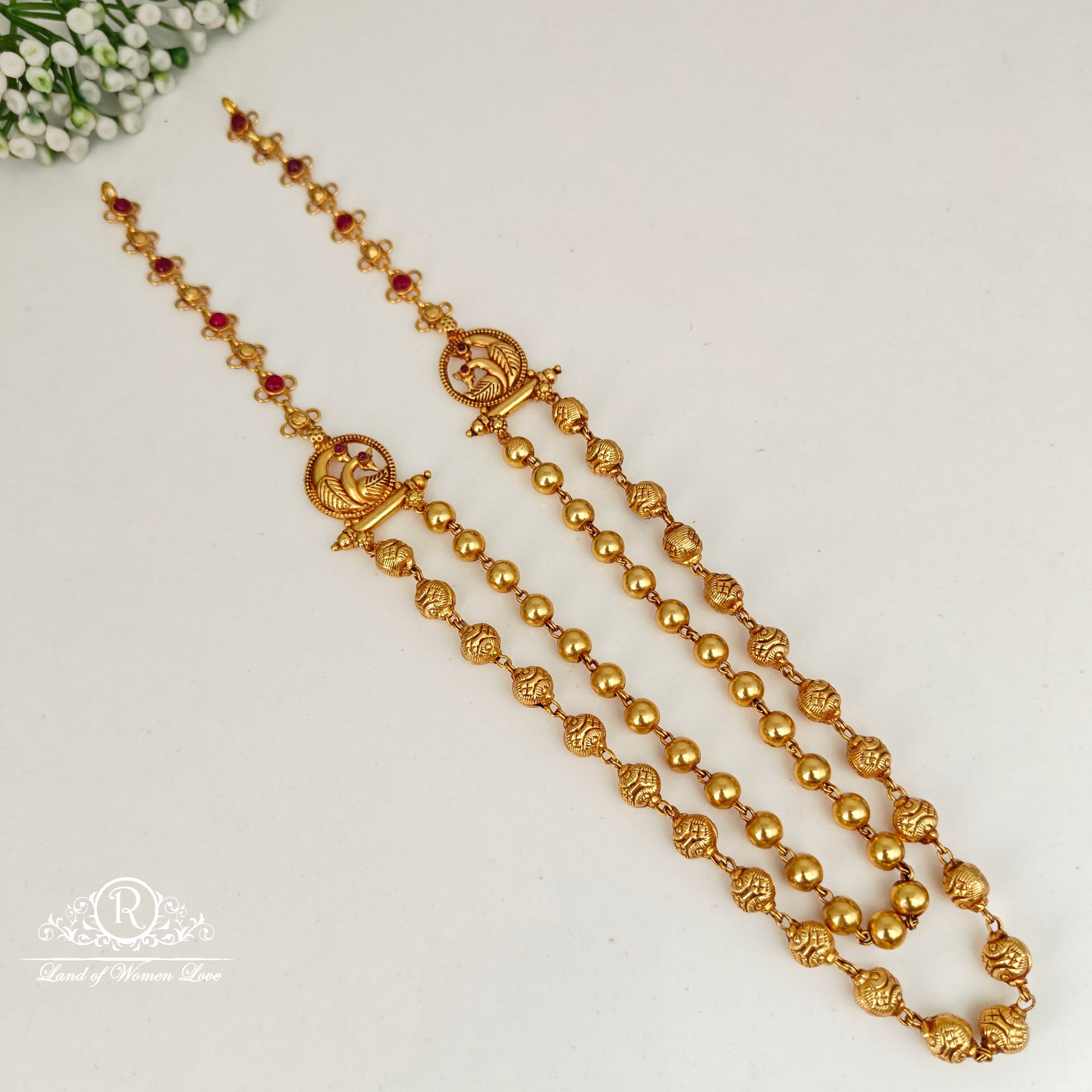 haram 92.5 silver simple andcute haram with gold balls and fixed side lockets-rcp145 92.5 silver ramala jewelry / ramala collections