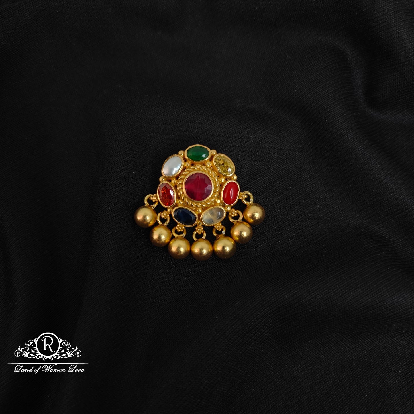pendant silver navaratna pendant -rccp297 navaratna 92.5 silver ramala jewelry / ramala collections