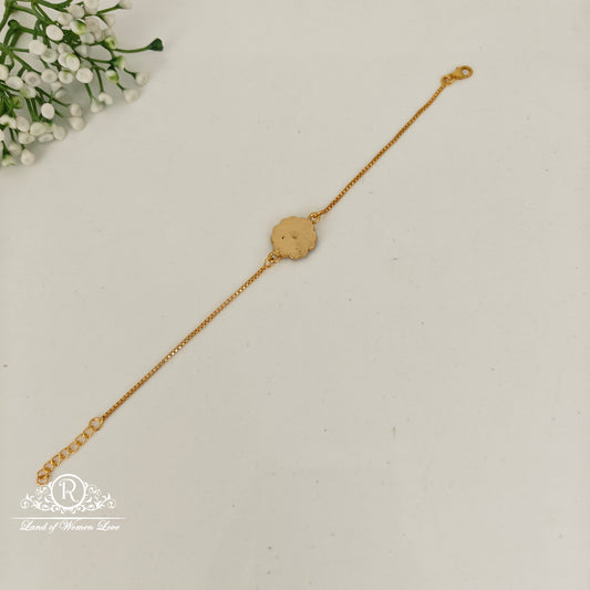 92.5 silver simple and cute  kundhan bracelet with flower design-RCP160