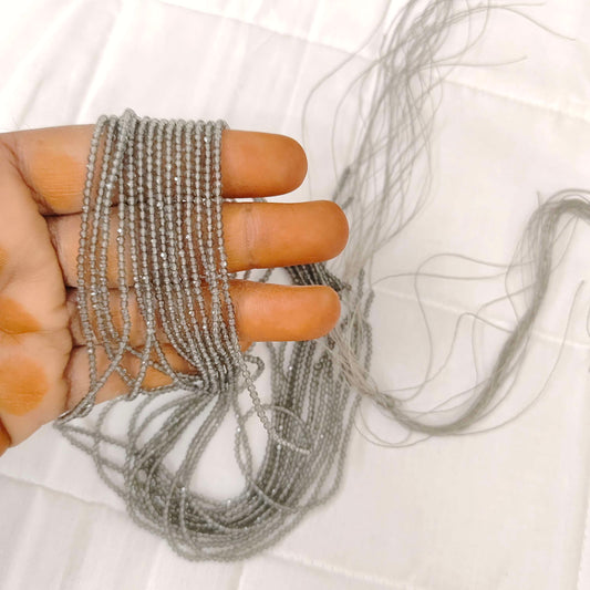 Silver Lined Black Diamond Beads-RCMB26