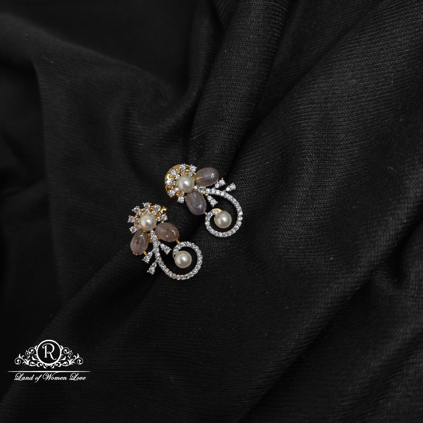 Silver pearl gem stone necklace-RCCP258